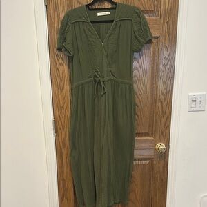 Christy Dawn Green Tie Front Midi Sundress